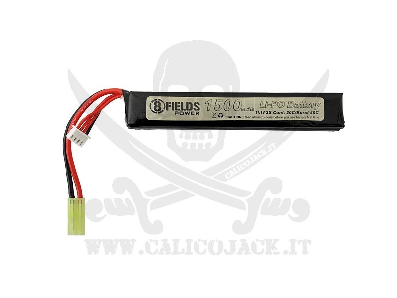 BATTERIA TUBO Li-Po 11,1V 1500mAh 20/40C