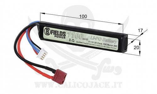 TUBO Li-Po 11,1V 1100mAh 15/30C T-Connector