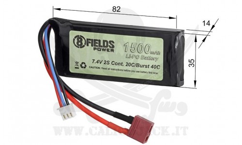 Li-Po 7,4V 1500mAh 20/40C T-CONNECTOR