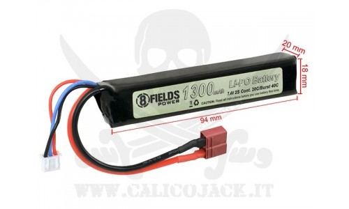 TUBO Li-Po 7,4V 1300mAh 20/40C T-CONNECTOR