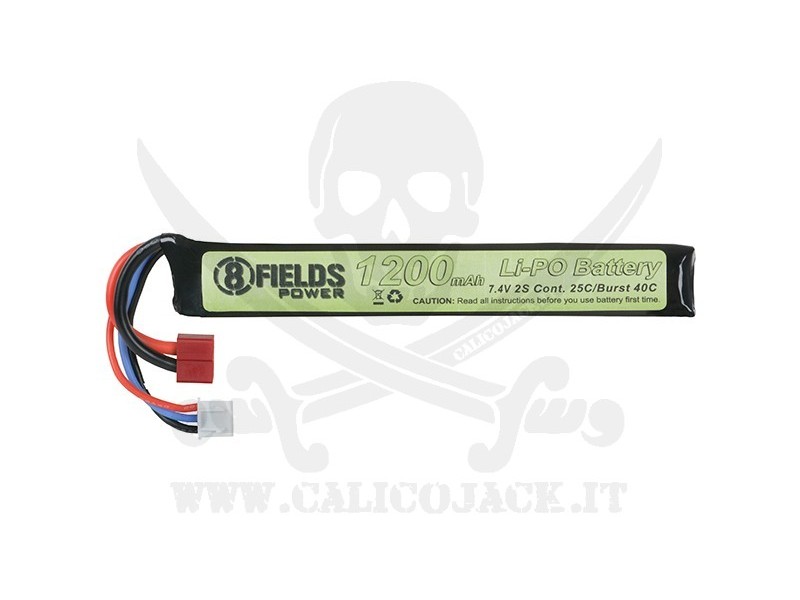 TUBO Li-Po 7,4V 1200mAh 25/40C T-CONNECTOR