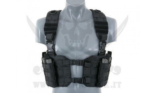 SPLIT FRONT CHEST HARNESS BK