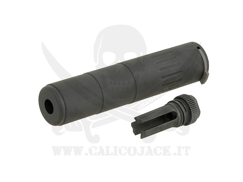 Silenziatore per softair 190x35mm - Nero TIPO A NAVY SEAL TEAM